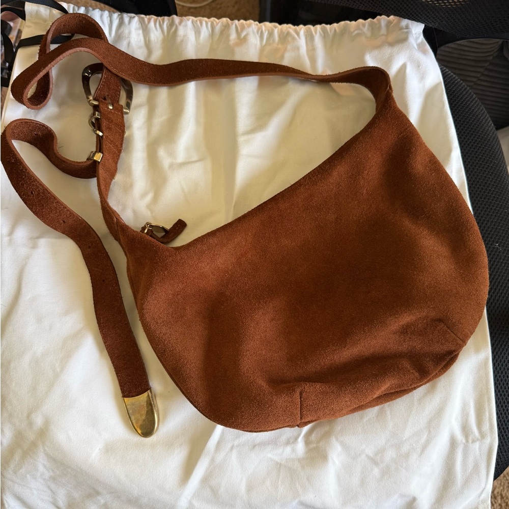 Caramel Suede Handbag - Picture 6 of 6